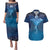 Polynesia Manta Ray Couples Matching Puletasi and Hawaiian Shirt Let's The Sea Set You Free - Polynesian Pride