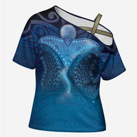 Polynesia Manta Ray Cross Shoulder Shirt Let's The Sea Set You Free - Polynesian Pride