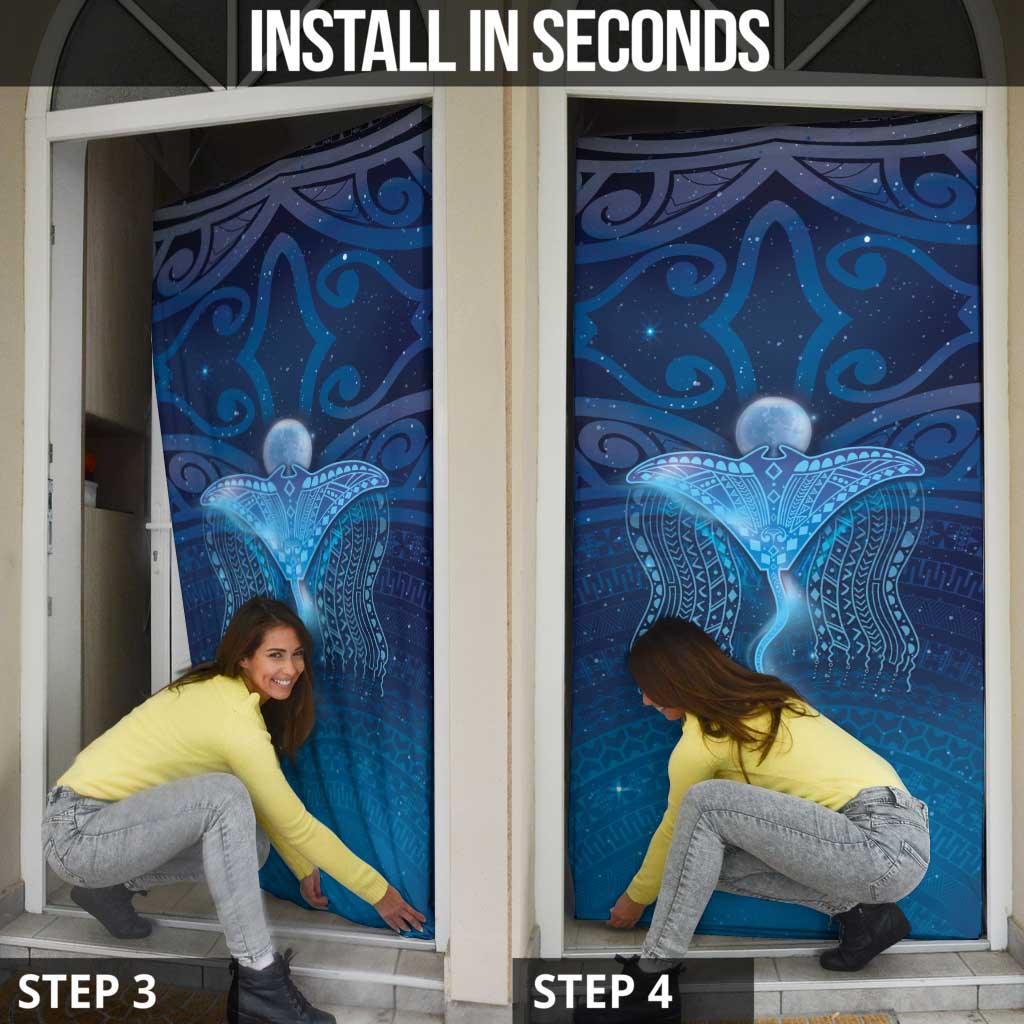 Polynesia Manta Ray Door Cover Let's The Sea Set You Free - Polynesian Pride