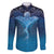 Polynesia Manta Ray Family Matching Long Sleeve Bodycon Dress and Hawaiian Shirt Let's The Sea Set You Free - Polynesian Pride