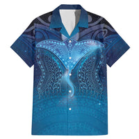 Polynesia Manta Ray Family Matching Mermaid Dress and Hawaiian Shirt Let's The Sea Set You Free LT05 Dad's Shirt - Short Sleeve Blue - Polynesian Pride