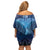 Polynesia Manta Ray Family Matching Off Shoulder Short Dress and Hawaiian Shirt Let's The Sea Set You Free - Polynesian Pride