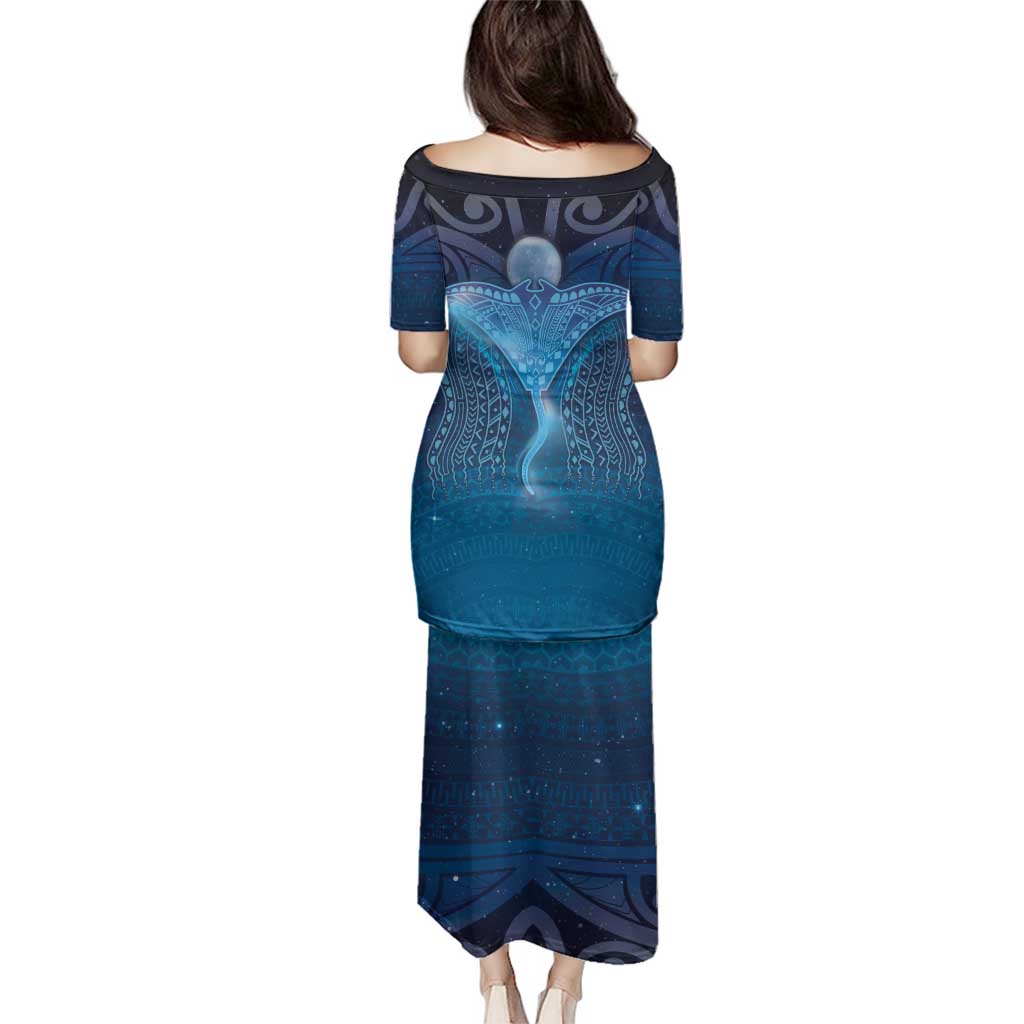 Polynesia Manta Ray Family Matching Puletasi and Hawaiian Shirt Let's The Sea Set You Free - Polynesian Pride