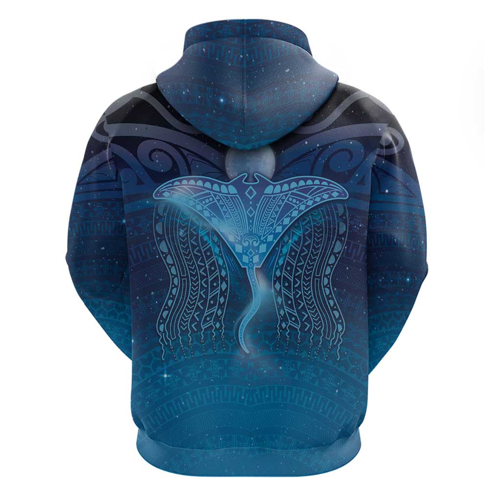 Polynesia Manta Ray Hoodie Let's The Sea Set You Free - Polynesian Pride