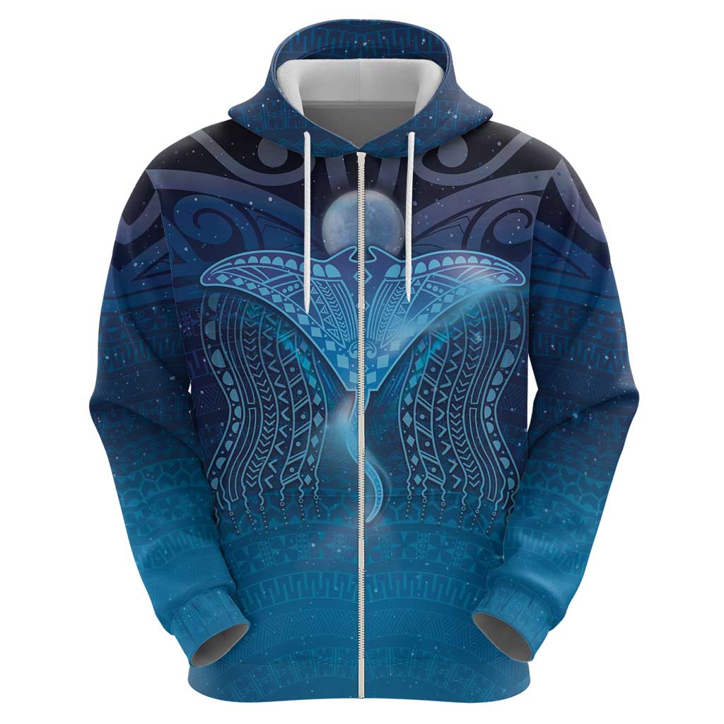 Polynesia Manta Ray Hoodie Let's The Sea Set You Free - Polynesian Pride