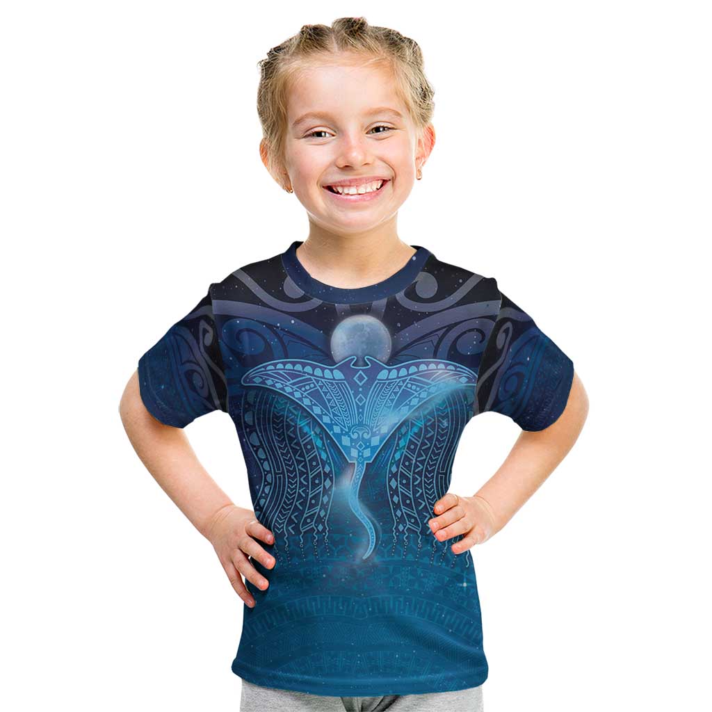 Polynesia Manta Ray Kid T Shirt Let's The Sea Set You Free - Polynesian Pride