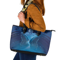 Polynesia Manta Ray Leather Tote Bag Let's The Sea Set You Free LT05 Blue - Polynesian Pride