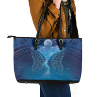 Polynesia Manta Ray Leather Tote Bag Let's The Sea Set You Free LT05 - Polynesian Pride