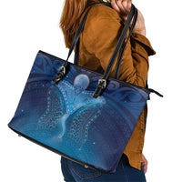 Polynesia Manta Ray Leather Tote Bag Let's The Sea Set You Free LT05 - Polynesian Pride