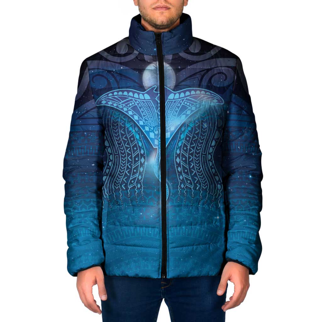 Polynesia Manta Ray Padded Jacket Let's The Sea Set You Free LT05 Men Blue - Polynesian Pride