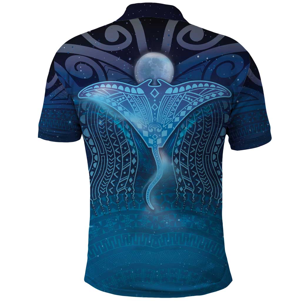 Polynesia Manta Ray Polo Shirt Let's The Sea Set You Free - Polynesian Pride