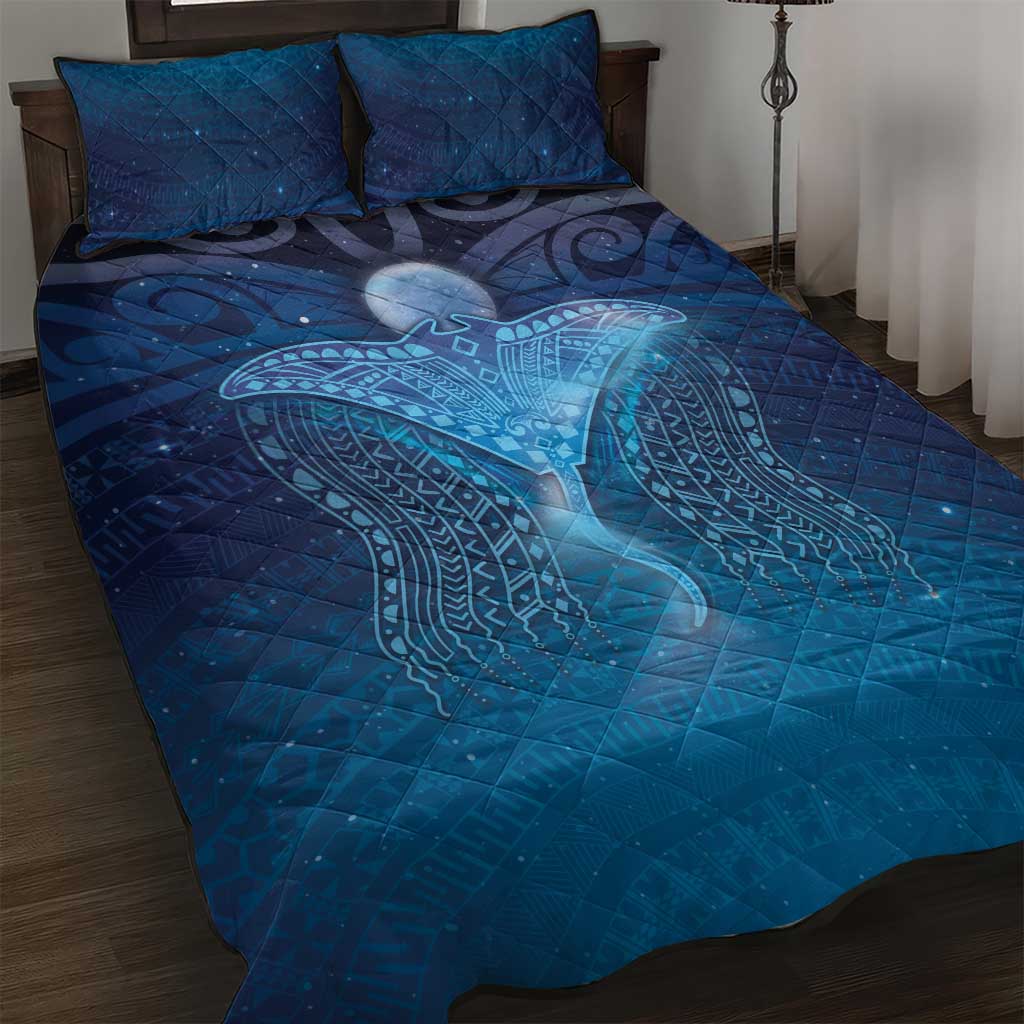 Polynesia Manta Ray Quilt Bed Set Let's The Sea Set You Free - Polynesian Pride