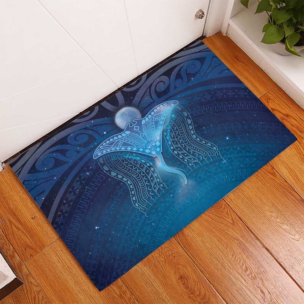 Polynesia Manta Ray Rubber Doormat Let's The Sea Set You Free LT05 - Polynesian Pride