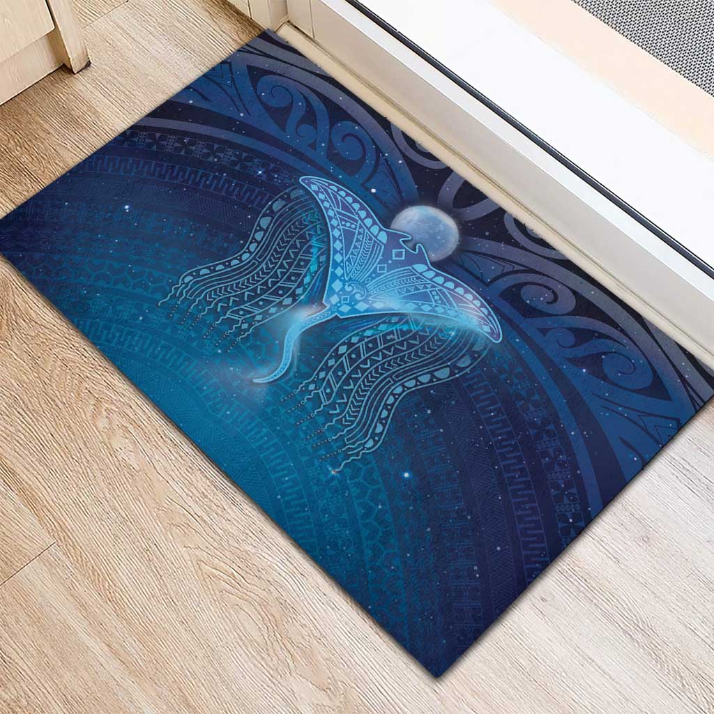 Polynesia Manta Ray Rubber Doormat Let's The Sea Set You Free LT05 - Polynesian Pride
