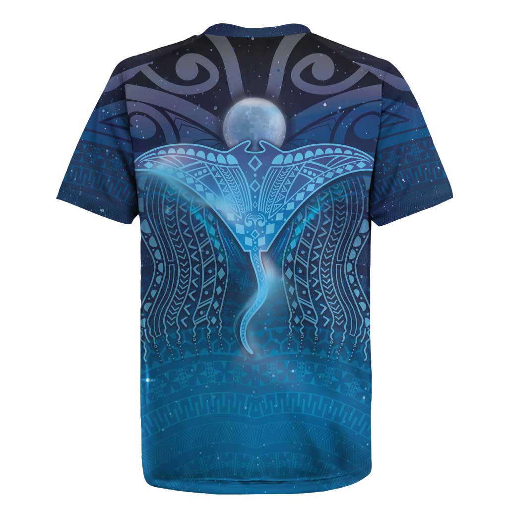 Polynesia Manta Ray Rugby Jersey Let's The Sea Set You Free LT05 - Polynesian Pride