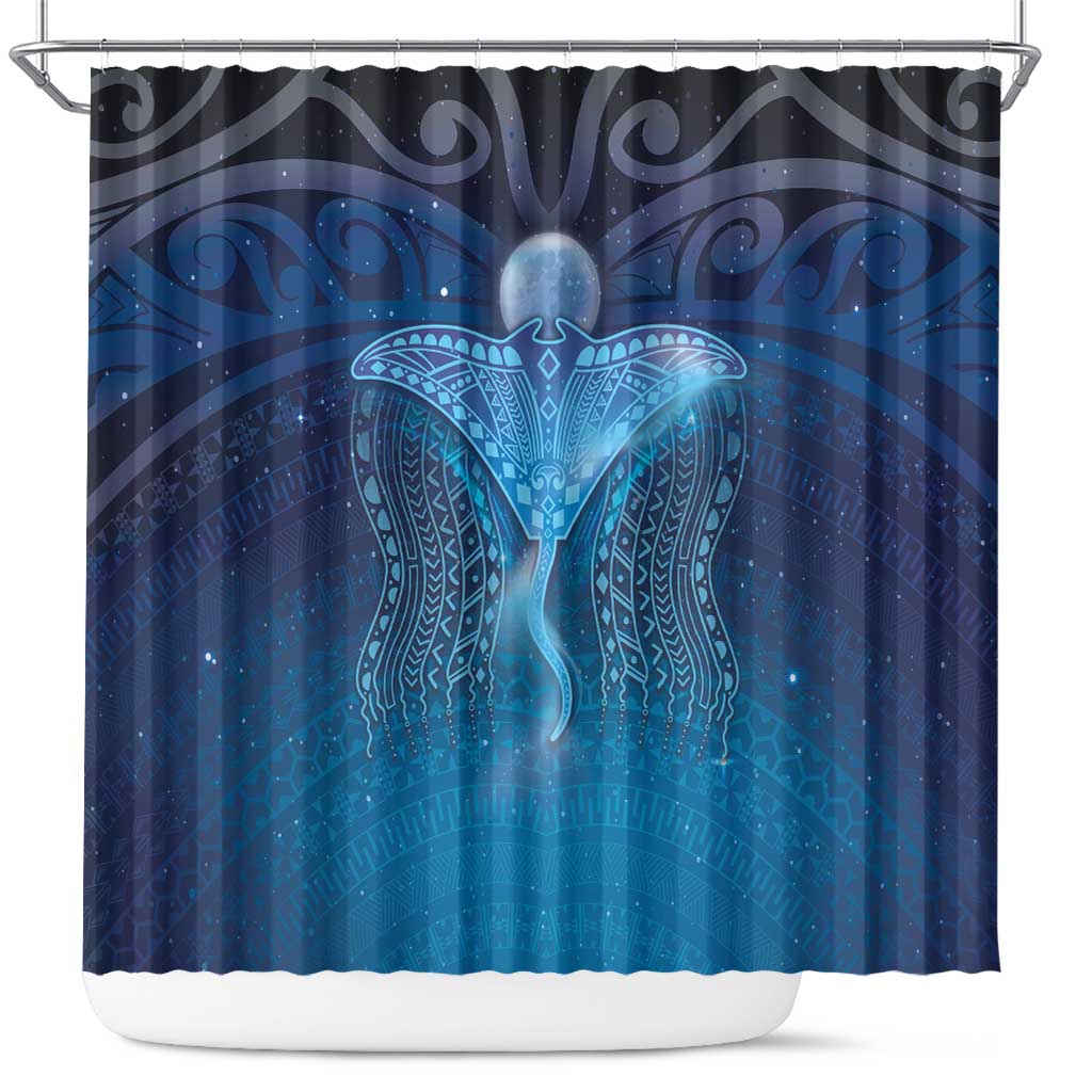 Polynesia Manta Ray Shower Curtain Let's The Sea Set You Free - Polynesian Pride