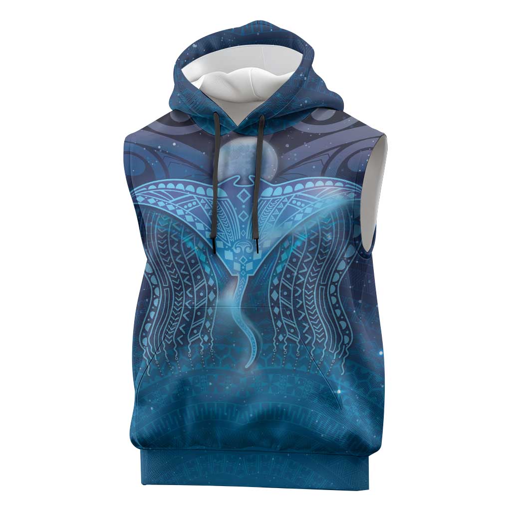 Polynesia Manta Ray Sleeveless Hoodie Let's The Sea Set You Free - Polynesian Pride
