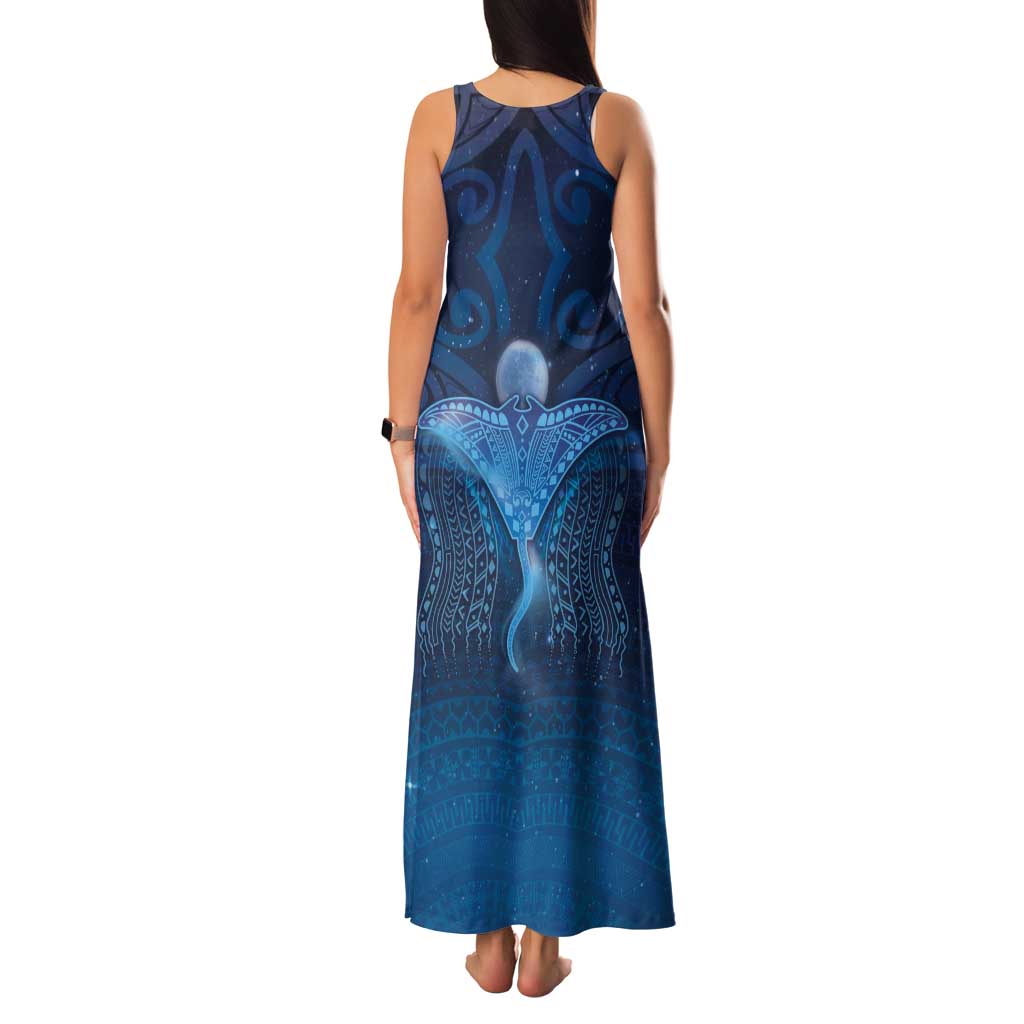 Polynesia Manta Ray Tank Maxi Dress Let's The Sea Set You Free - Polynesian Pride