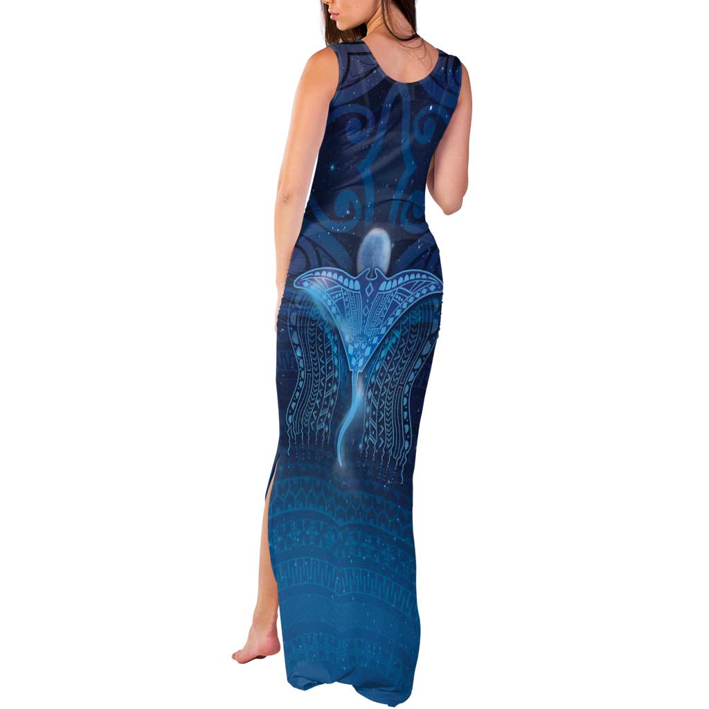 Polynesia Manta Ray Tank Maxi Dress Let's The Sea Set You Free - Polynesian Pride