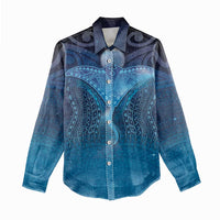 Polynesia Manta Ray Women Casual Shirt Let's The Sea Set You Free - Polynesian Pride