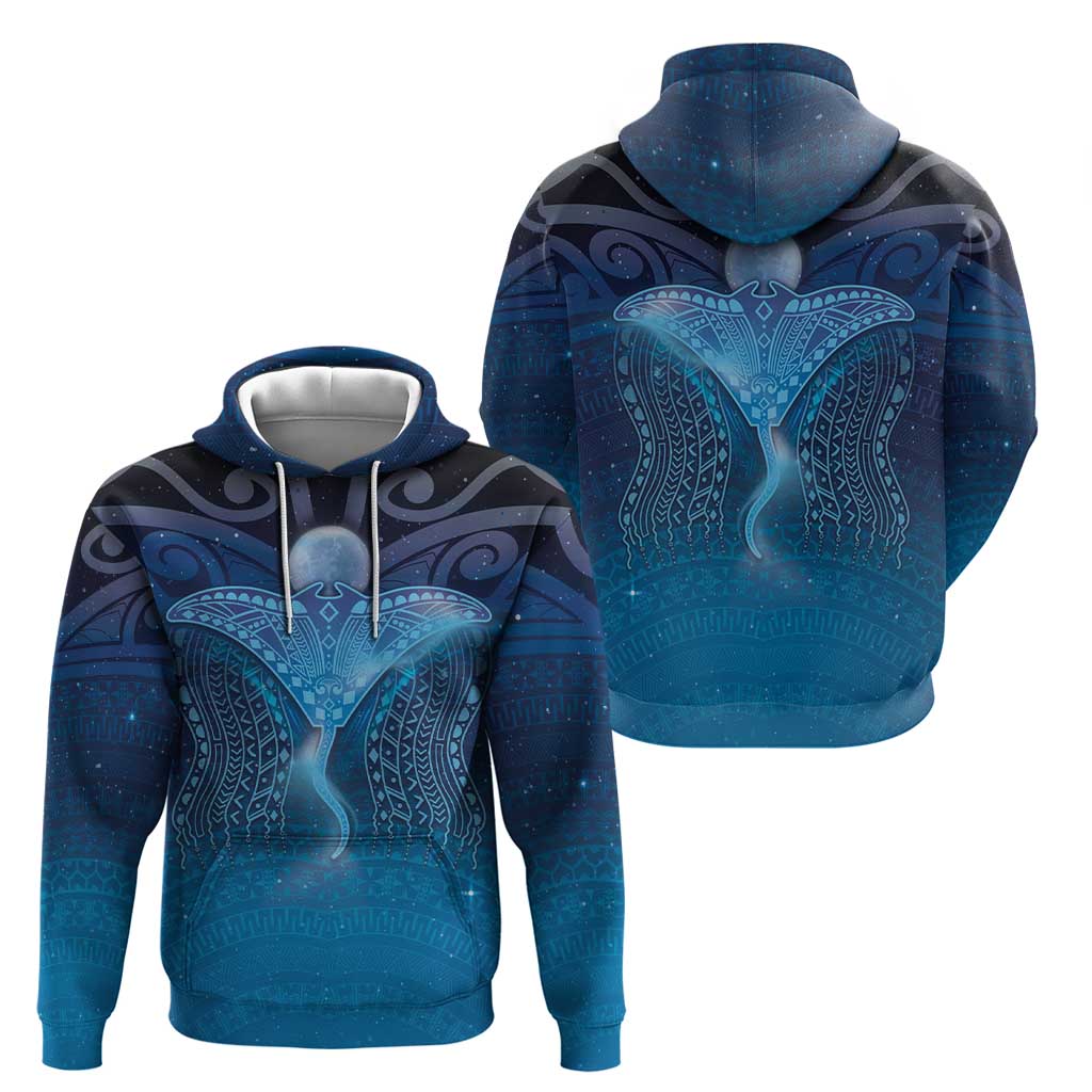 Polynesia Manta Ray Zip Hoodie Let's The Sea Set You Free - Polynesian Pride