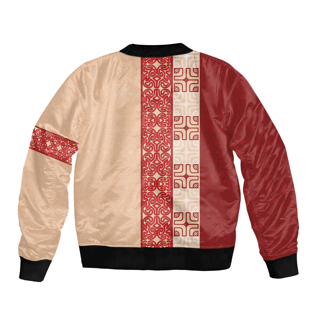 Papua New Guinea Bomber Jacket Oro Tapa Pattern