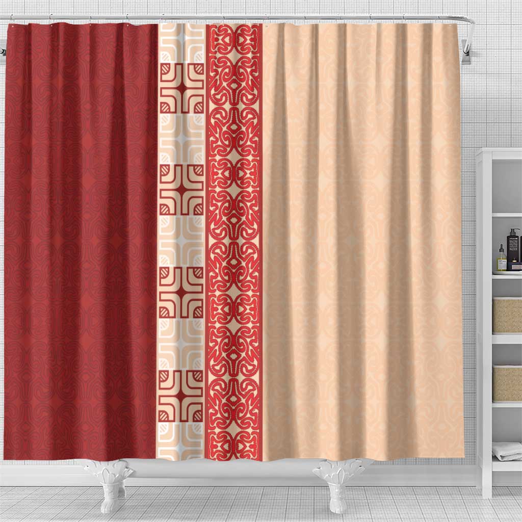 Papua New Guinea Shower Curtain Oro Tapa Pattern