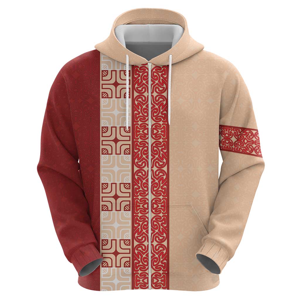 Papua New Guinea Zip Hoodie Oro Tapa Pattern