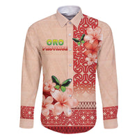 Papua New Guinea Oro Province Family Matching Off The Shoulder Long Sleeve Dress and Hawaiian Shirt Oro Birdwing Butterfly