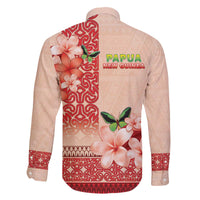 Papua New Guinea Oro Province Family Matching Off The Shoulder Long Sleeve Dress and Hawaiian Shirt Oro Birdwing Butterfly