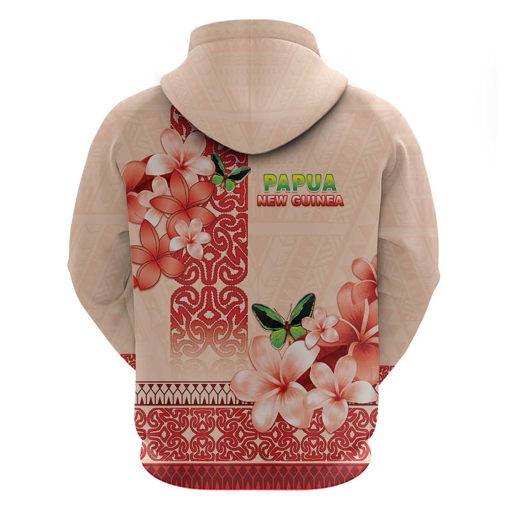 Papua New Guinea Oro Province Zip Hoodie Oro Birdwing Butterfly LT05 - Polynesian Pride