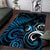 New Zealand Sea Week Area Rug Maori Wave Pattern Ocean Blue