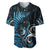 New Zealand Sea Week Baseball Jersey Maori Wave Pattern Ocean Blue