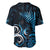 New Zealand Sea Week Baseball Jersey Maori Wave Pattern Ocean Blue