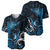 New Zealand Sea Week Baseball Jersey Maori Wave Pattern Ocean Blue