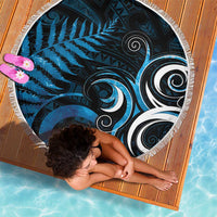 New Zealand Sea Week Beach Blanket Maori Wave Pattern Ocean Blue