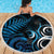 New Zealand Sea Week Beach Blanket Maori Wave Pattern Ocean Blue