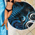 New Zealand Sea Week Beach Blanket Maori Wave Pattern Ocean Blue