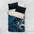 New Zealand Sea Week Bedding Set Maori Wave Pattern Ocean Blue