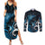 New Zealand Sea Week Couples Matching Summer Maxi Dress and Long Sleeve Button Shirt Maori Wave Pattern Ocean Blue