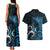 New Zealand Sea Week Couples Matching Tank Maxi Dress and Hawaiian Shirt Maori Wave Pattern Ocean Blue