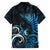 New Zealand Sea Week Family Matching Long Sleeve Bodycon Dress and Hawaiian Shirt Maori Wave Pattern Ocean Blue