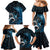 New Zealand Sea Week Family Matching Mermaid Dress and Hawaiian Shirt Maori Wave Pattern Ocean Blue