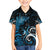 New Zealand Sea Week Family Matching Short Sleeve Bodycon Dress and Hawaiian Shirt Maori Wave Pattern Ocean Blue