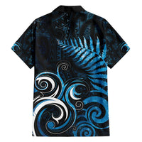 New Zealand Sea Week Family Matching Summer Maxi Dress and Hawaiian Shirt Maori Wave Pattern Ocean Blue