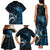 New Zealand Sea Week Family Matching Tank Maxi Dress and Hawaiian Shirt Maori Wave Pattern Ocean Blue