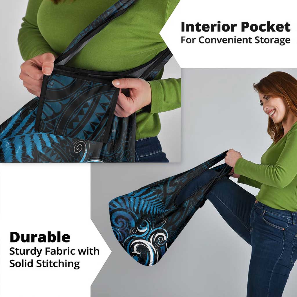 New Zealand Sea Week Grocery Bag Maori Wave Pattern Ocean Blue