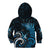 New Zealand Sea Week Kid Hoodie Maori Wave Pattern Ocean Blue