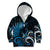 New Zealand Sea Week Kid Hoodie Maori Wave Pattern Ocean Blue