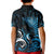 New Zealand Sea Week Kid Polo Shirt Maori Wave Pattern Ocean Blue